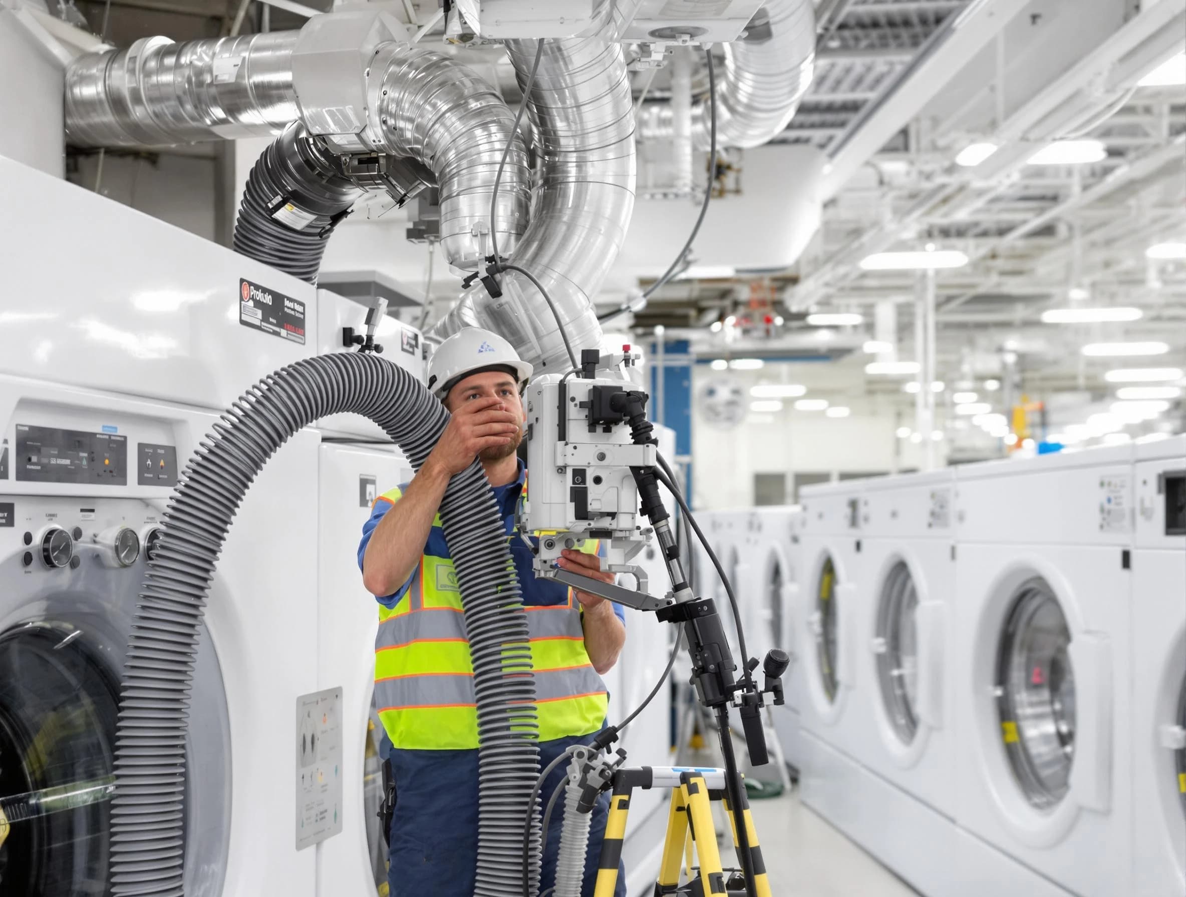 El Cerro Dryer Vent Cleaning team performing commercial-grade dryer vent cleaning at a business facility in El Cerro